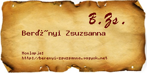 Berényi Zsuzsanna névjegykártya